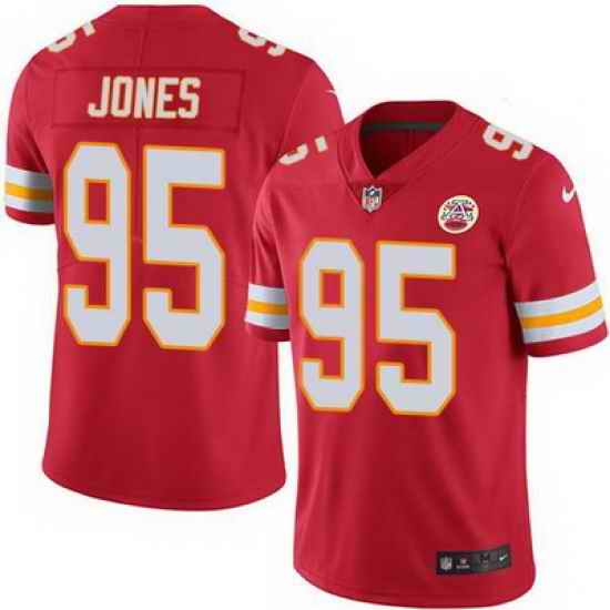 Nike Chiefs #95 Chris Jones Red Team Color Mens Stitched NFL Vapor Untouchable Limited Jersey